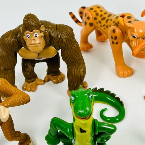 Rainforest Cafe Figure Lot Of 9 Posable Jungle Animal Characters PVC RFC 2000 - Picture 4 of 5